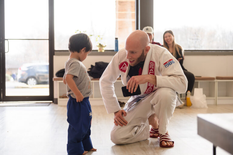 Gracie Barra Princeton kids and teens with their Professor